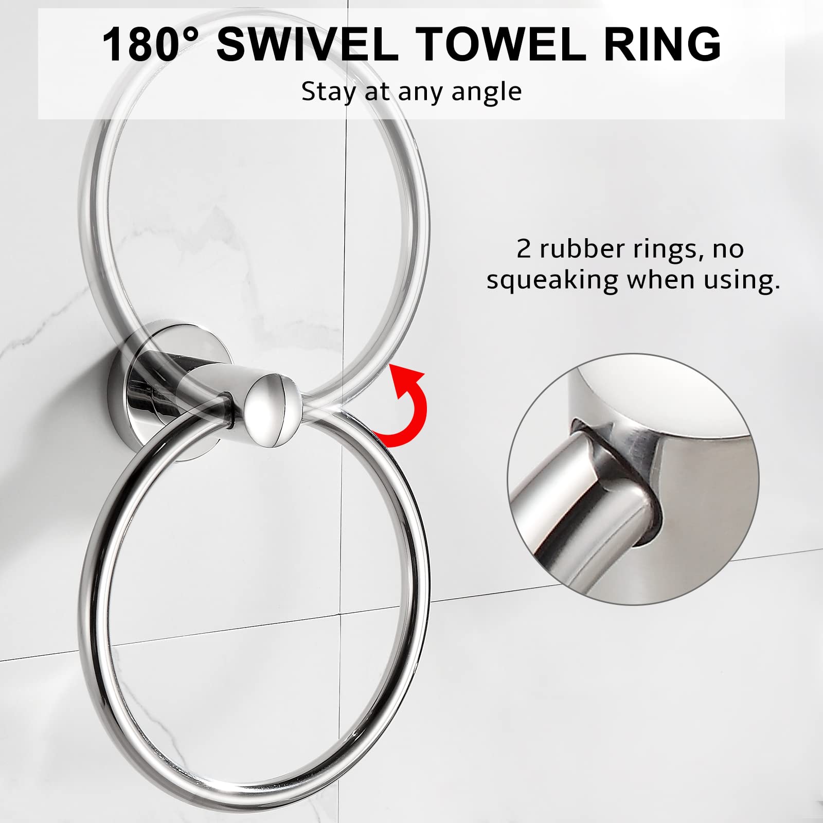 BGL 浴室用タオルリング 2個パック ステンレススチール 304 光沢クロムメ Amazon.co.jp: BGL 浴室用タオルリング 2個パック ステンレススチール